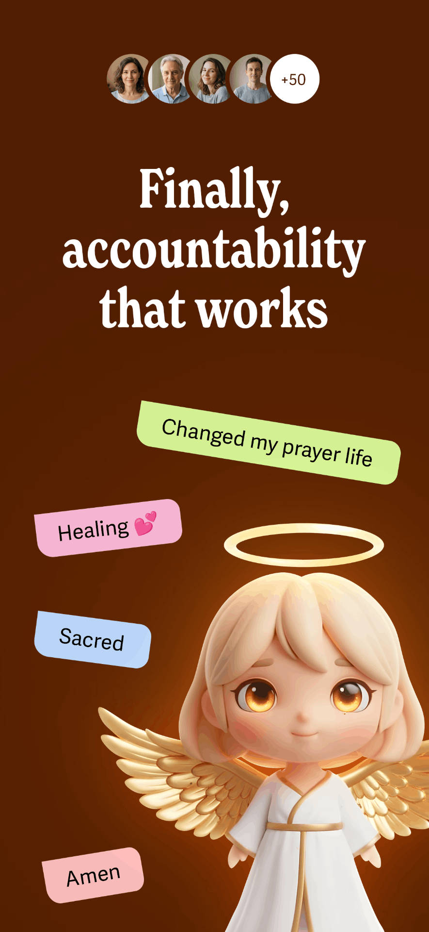 Your angel suffers when you scroll — health at 30%